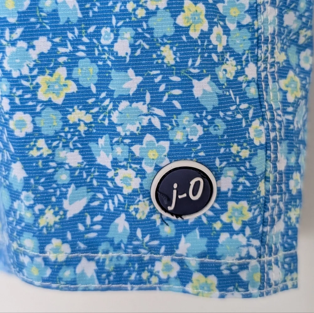 Johnnie-O Men's Riptide Blue Tyndall Floral Graphic Print Swim Trunks Size XL
